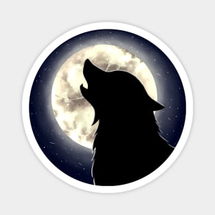 Wolf and Moon Magnet